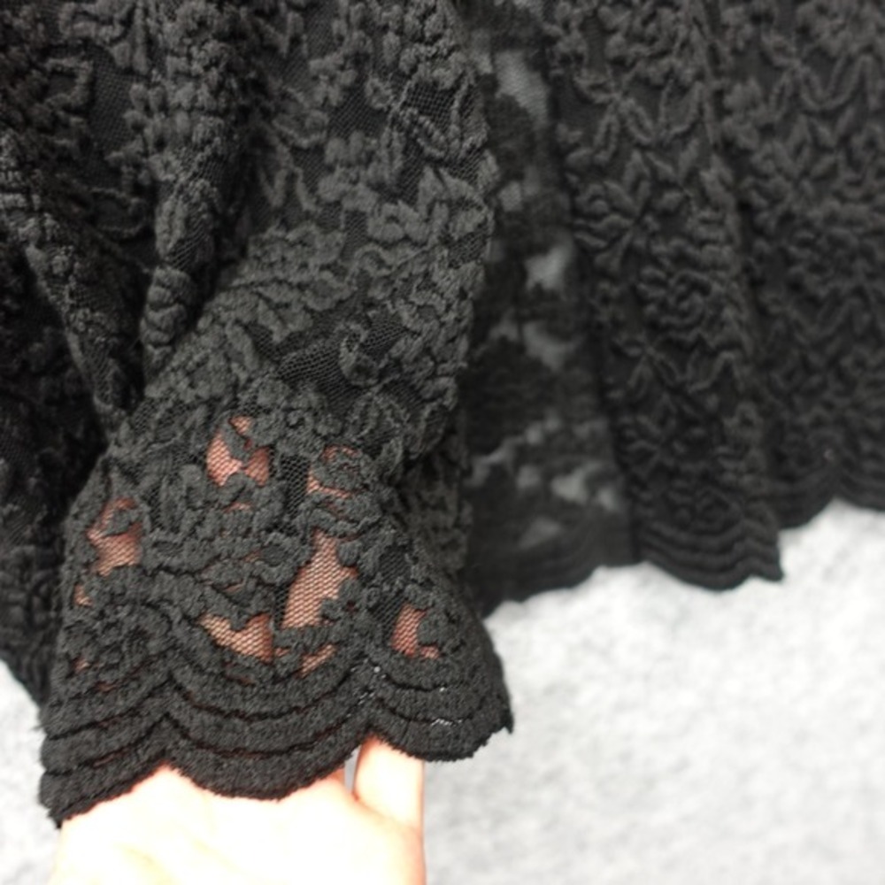 Vintage Dressbarn Lace Cardigan Women 14 16 XL Black Floral Whimsigoth Sheer USA - Picture 8 of 10
